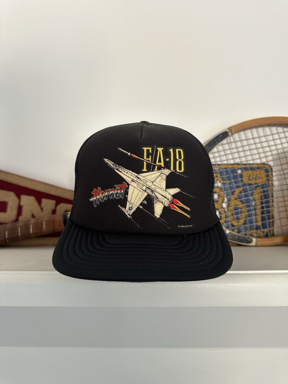 Vintage 1988 FA-18 Hornet Foam Trucker Snapback Hat